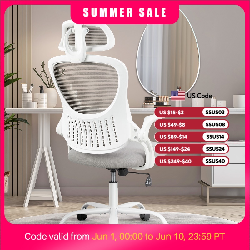 Home Office Cozy - JHK Mesh Ergonomic Office Computer Desk