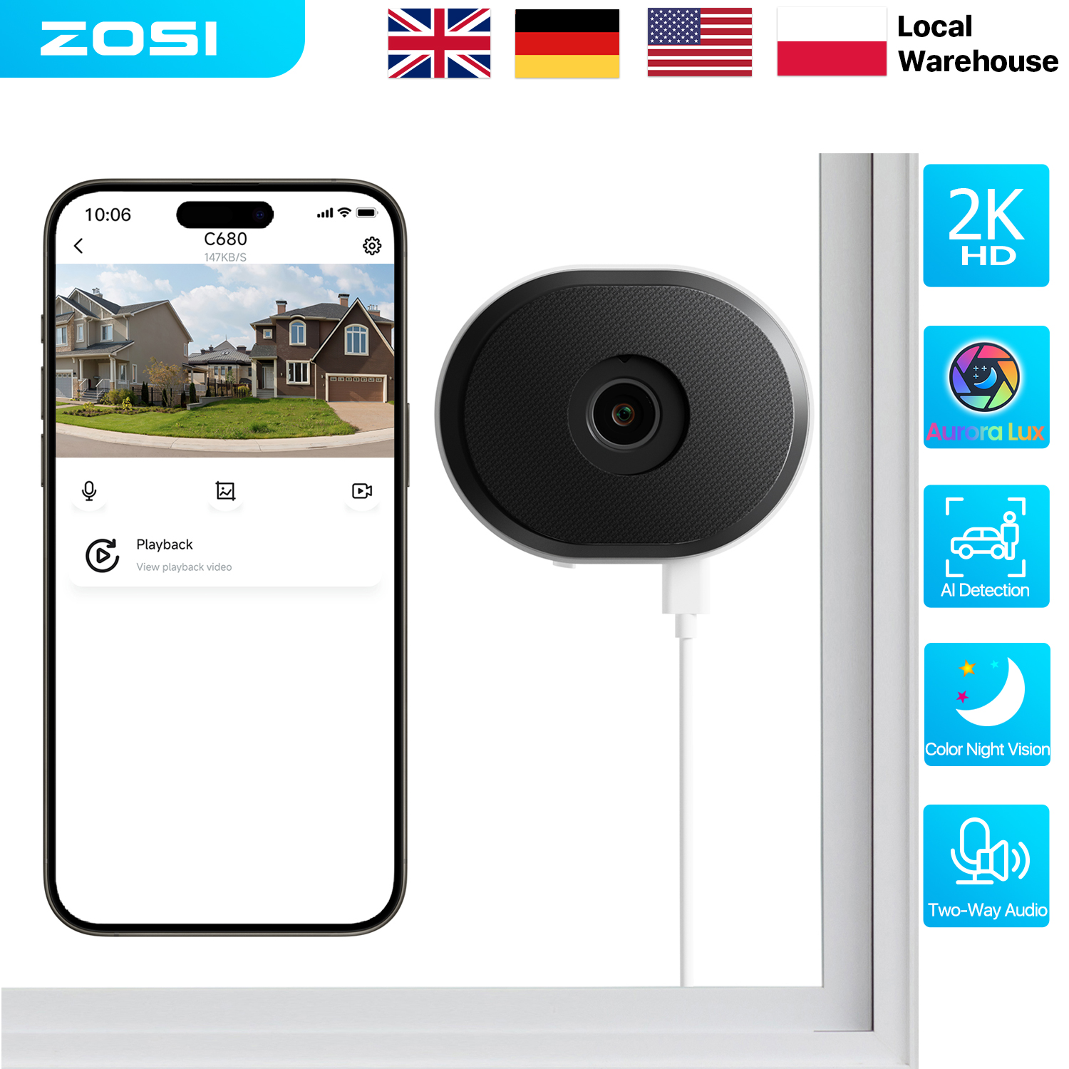 Home Office Email - ZOSI C680 2K Window Security Camera