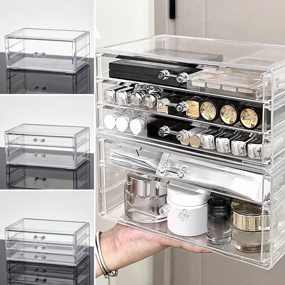 Home Office Freelancer - Transparent Makeup Storage Box Plastic Large
