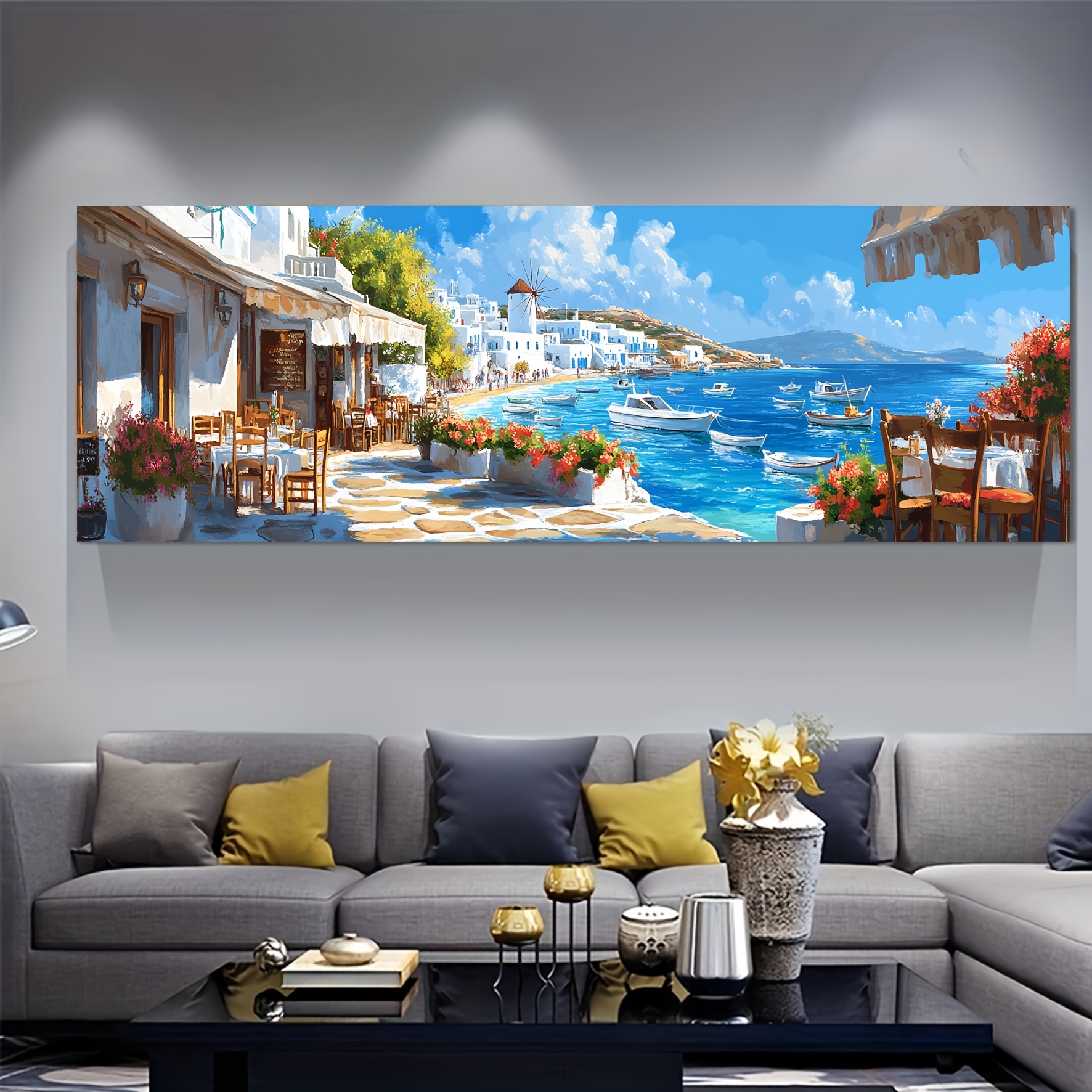 Home Office Architecture - A Spacious Cafe in Mykonos Featuring