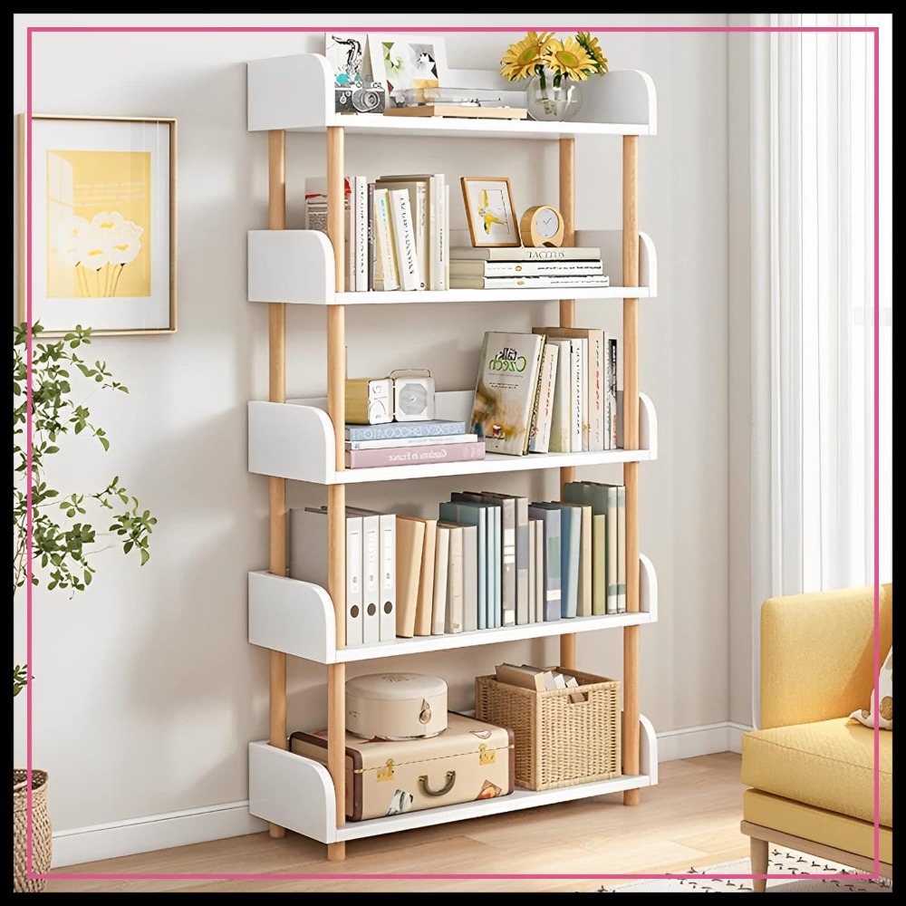 Bookcase Wood Shelf - 5-Tier Wooden Open Bookcase - Modern