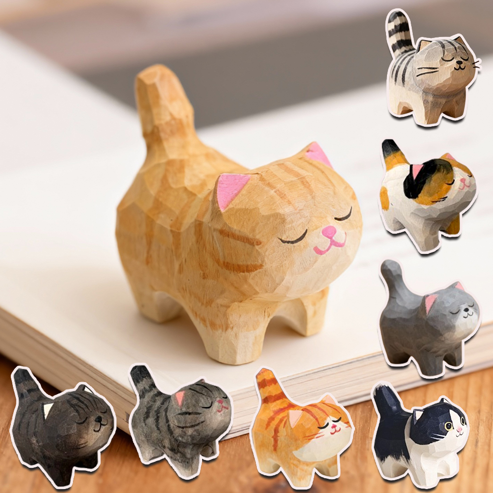 Home Office Freelancer - Cute Golden gradient Cat Figurine Decorative