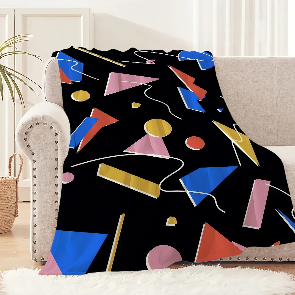 Home Office Cozy - Memphis Art Throw Blanket Soft Cozy