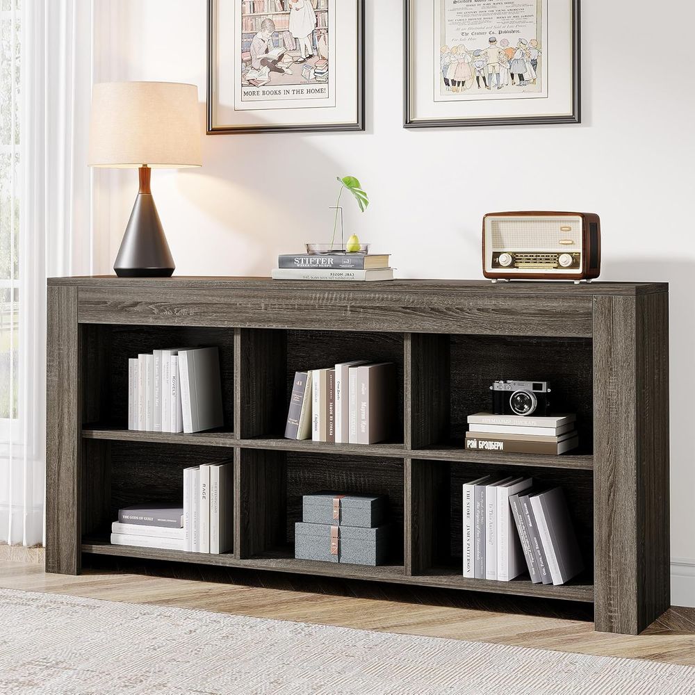 Home Office Industrial Style - Industrial Style 6-Cube Rustic Wood Wide