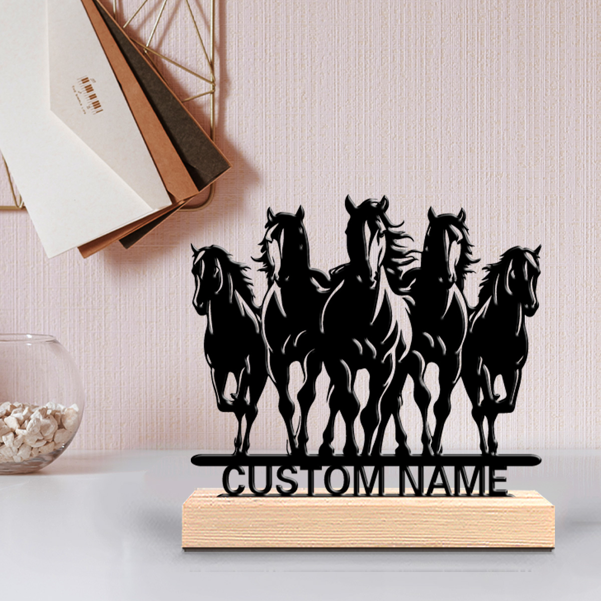 Home Office Industrial Style - 1pc Cute Personalized Custom Horses Metal