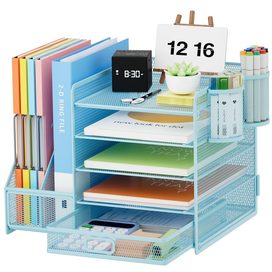 Letter Tray Desk - Desk Organizer with File Holder, 5Tier