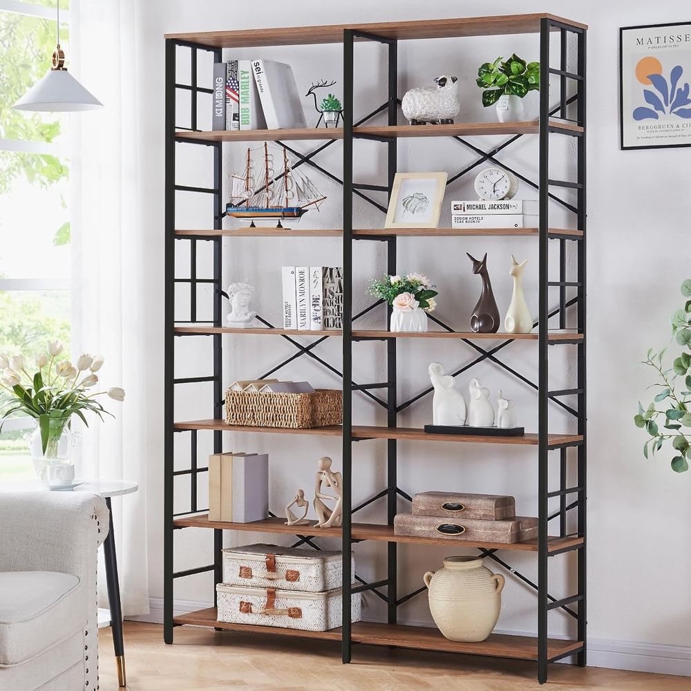 Home Office Industrial Style - Industrial Style Double Wide 7-Tier Tall