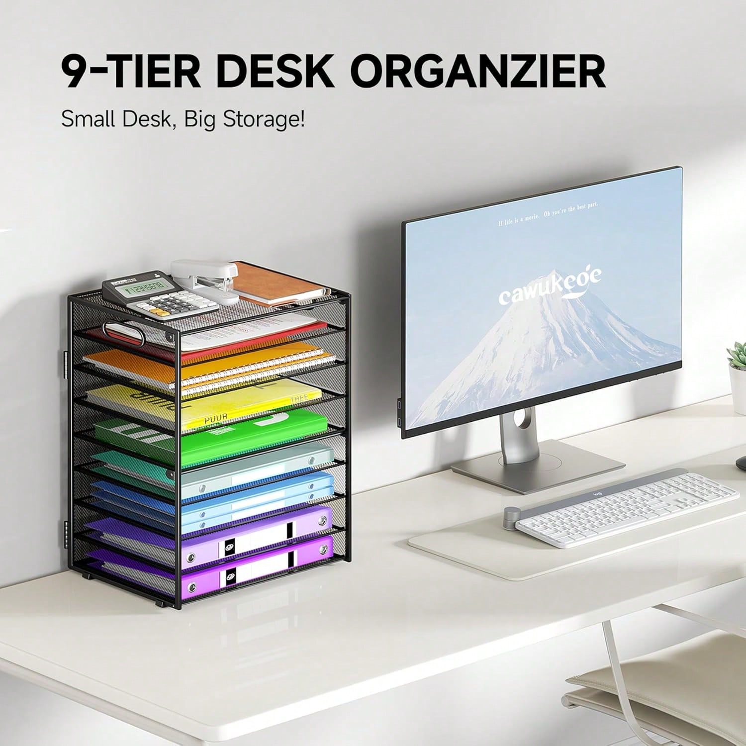 9 Tier Paper Organizer With Ha - مراجعة Letter Tray Desk وسعره