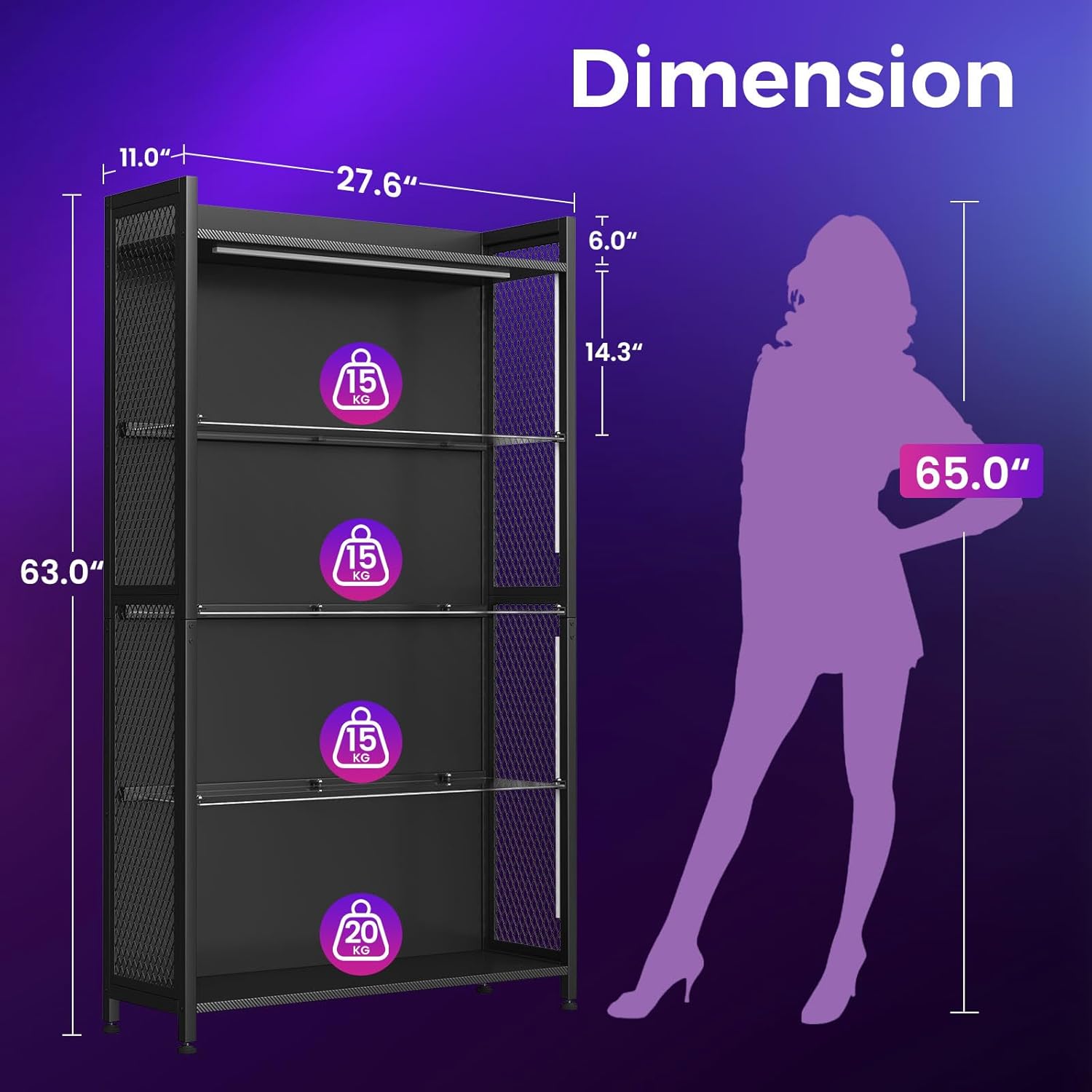 LED Display Case with Glass Sh - مراجعة Bookcase Wood Shelf وسعره