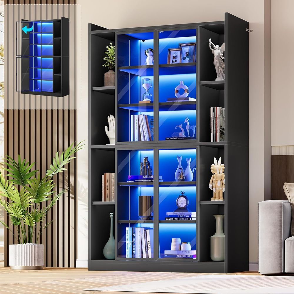 6-Tier Acrylic Glass Display C - مراجعة Bookcase Wood Shelf وسعره