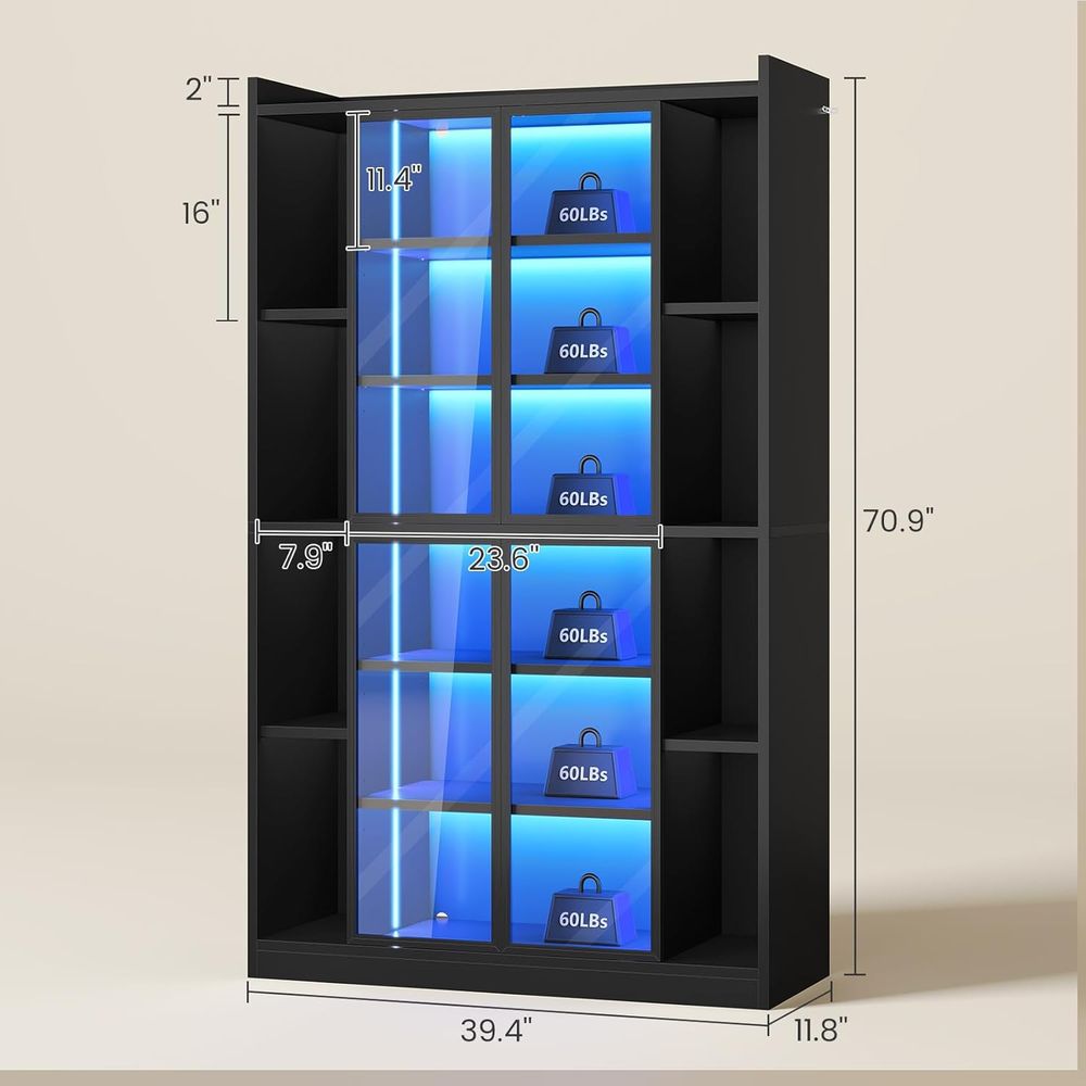 6-Tier Acrylic Glass Display C - مراجعة Bookcase Wood Shelf وسعره