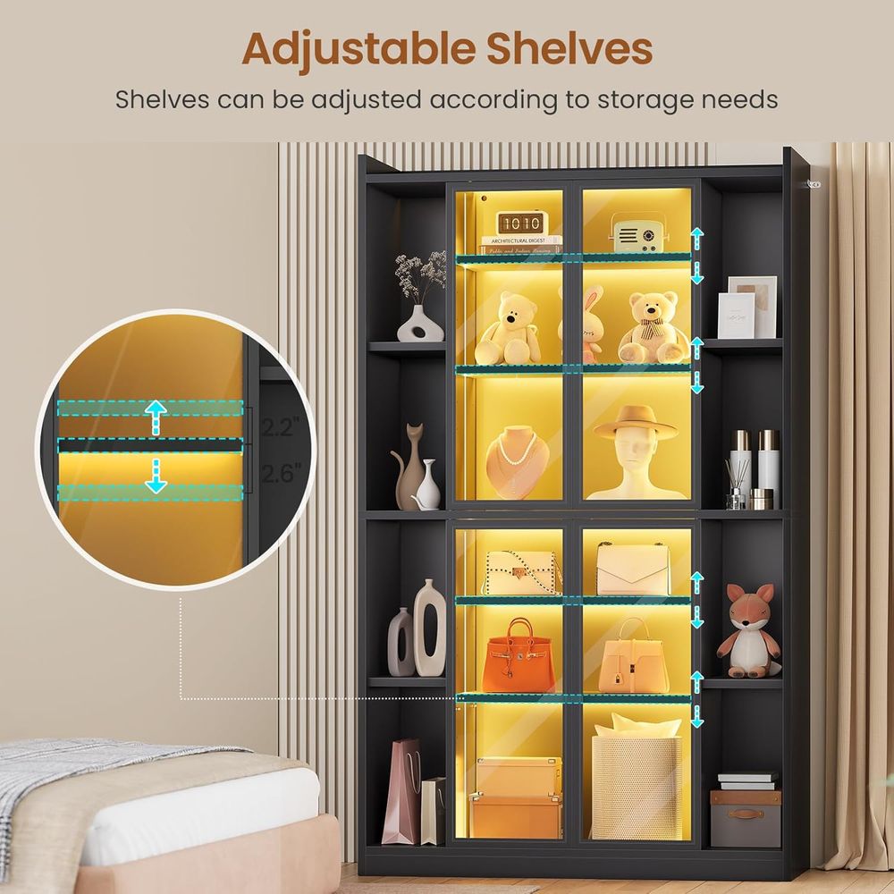 6-Tier Acrylic Glass Display C - مراجعة Bookcase Wood Shelf وسعره