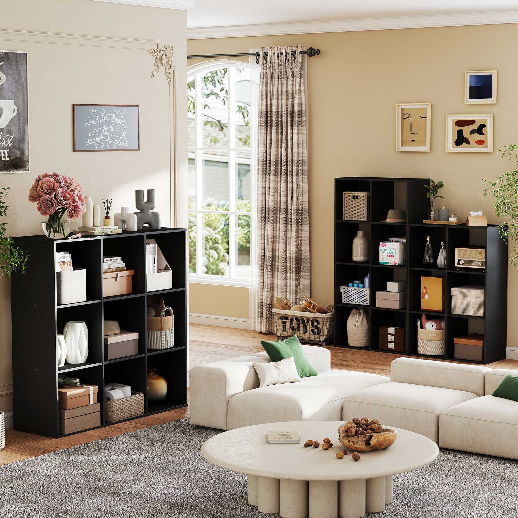JHK 9 Cube Storage Organizer W - مراجعة Bookcase Wood Shelf وسعره