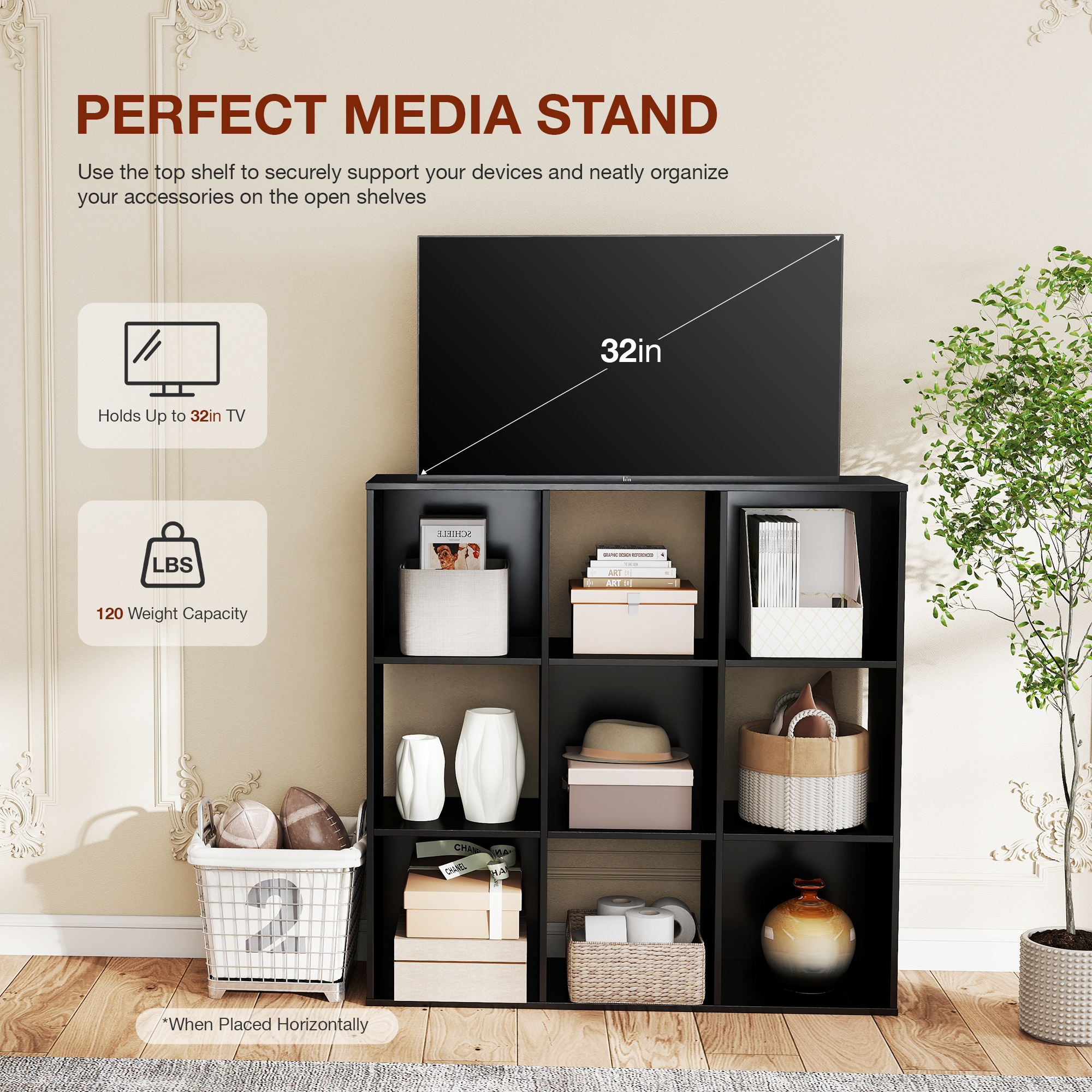 JHK 9 Cube Storage Organizer W - مراجعة Bookcase Wood Shelf وسعره