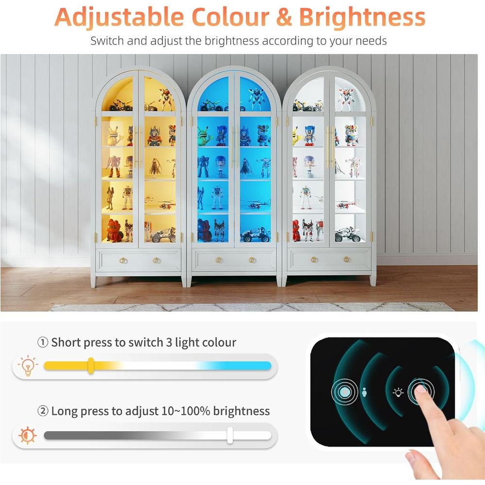 4-Tier Glass Display Cabinet,  - مراجعة Bookcase Wood Shelf وسعره
