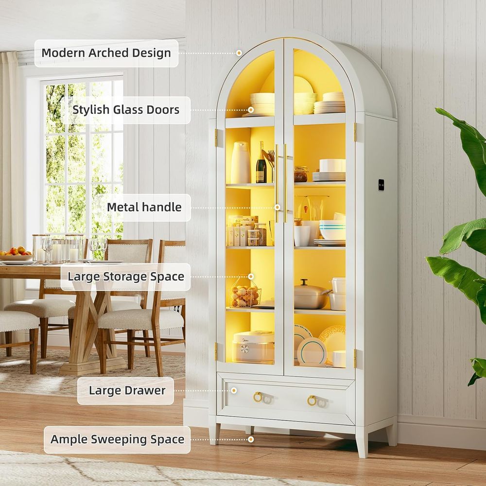 4-Tier Glass Display Cabinet,  - مراجعة Bookcase Wood Shelf وسعره