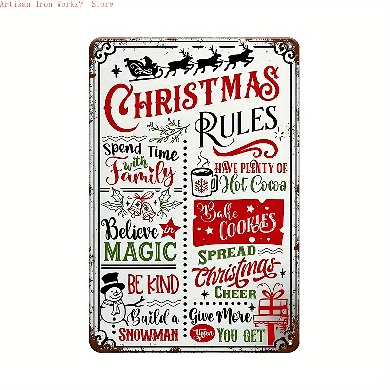 6pcs iron Christmas retro tin  - مراجعة Home Office Industrial Style وسعره