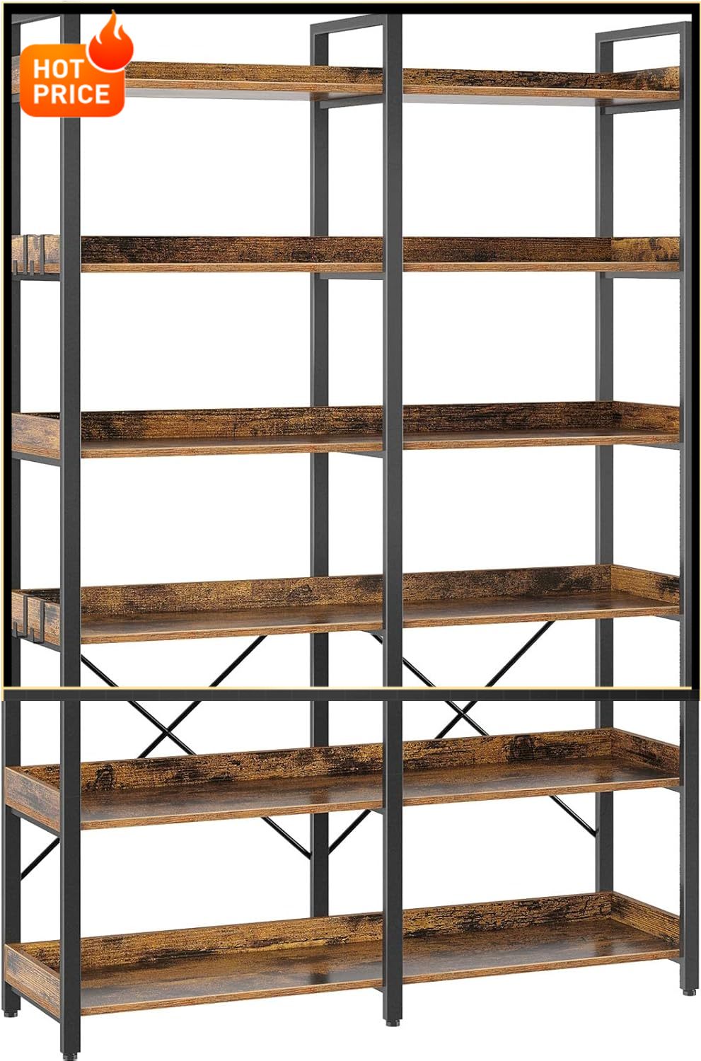 BestsellerSeventable Bookshelf - مراجعة Bookcase Wood Shelf وسعره