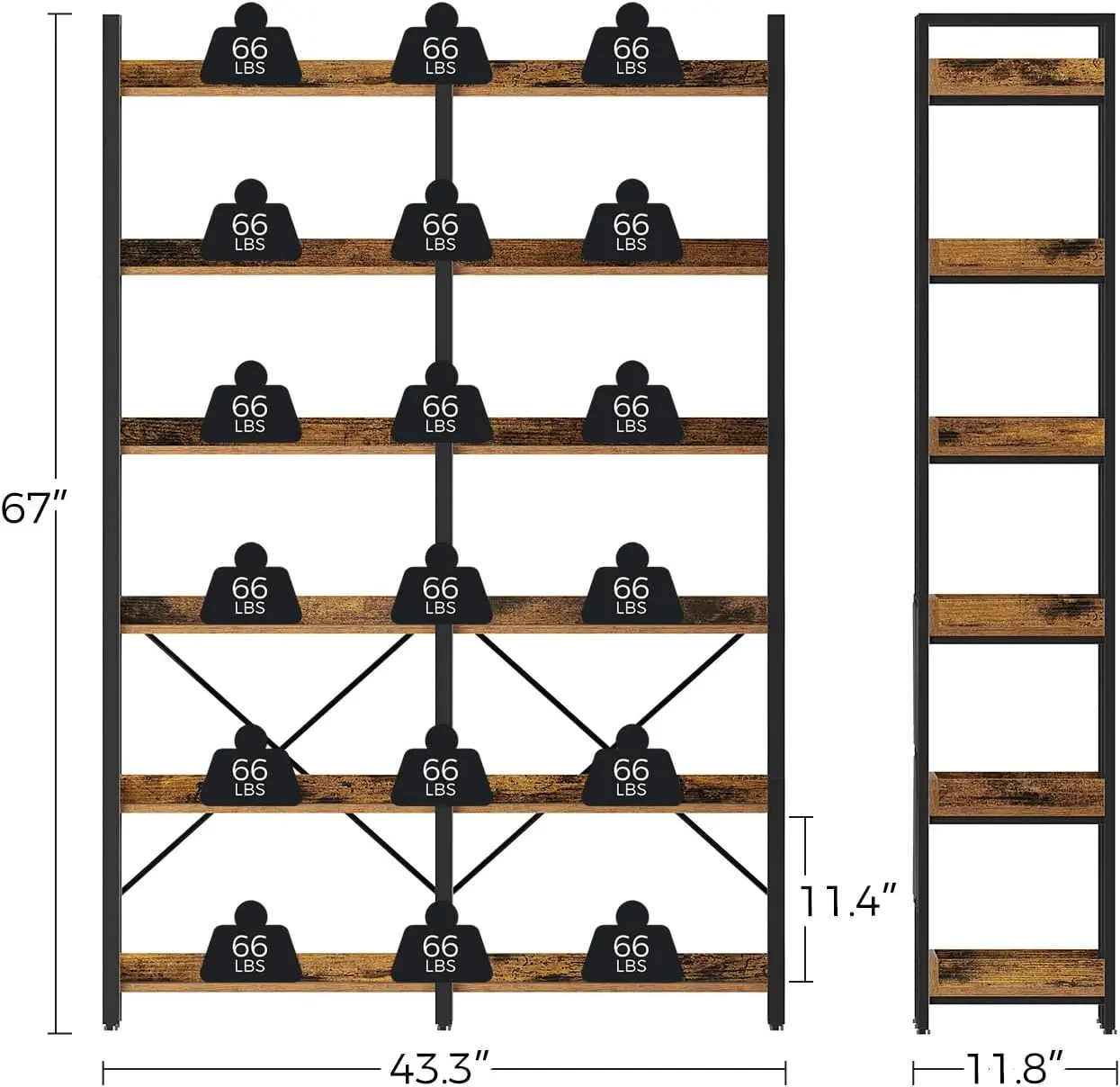 BestsellerSeventable Bookshelf - مراجعة Bookcase Wood Shelf وسعره