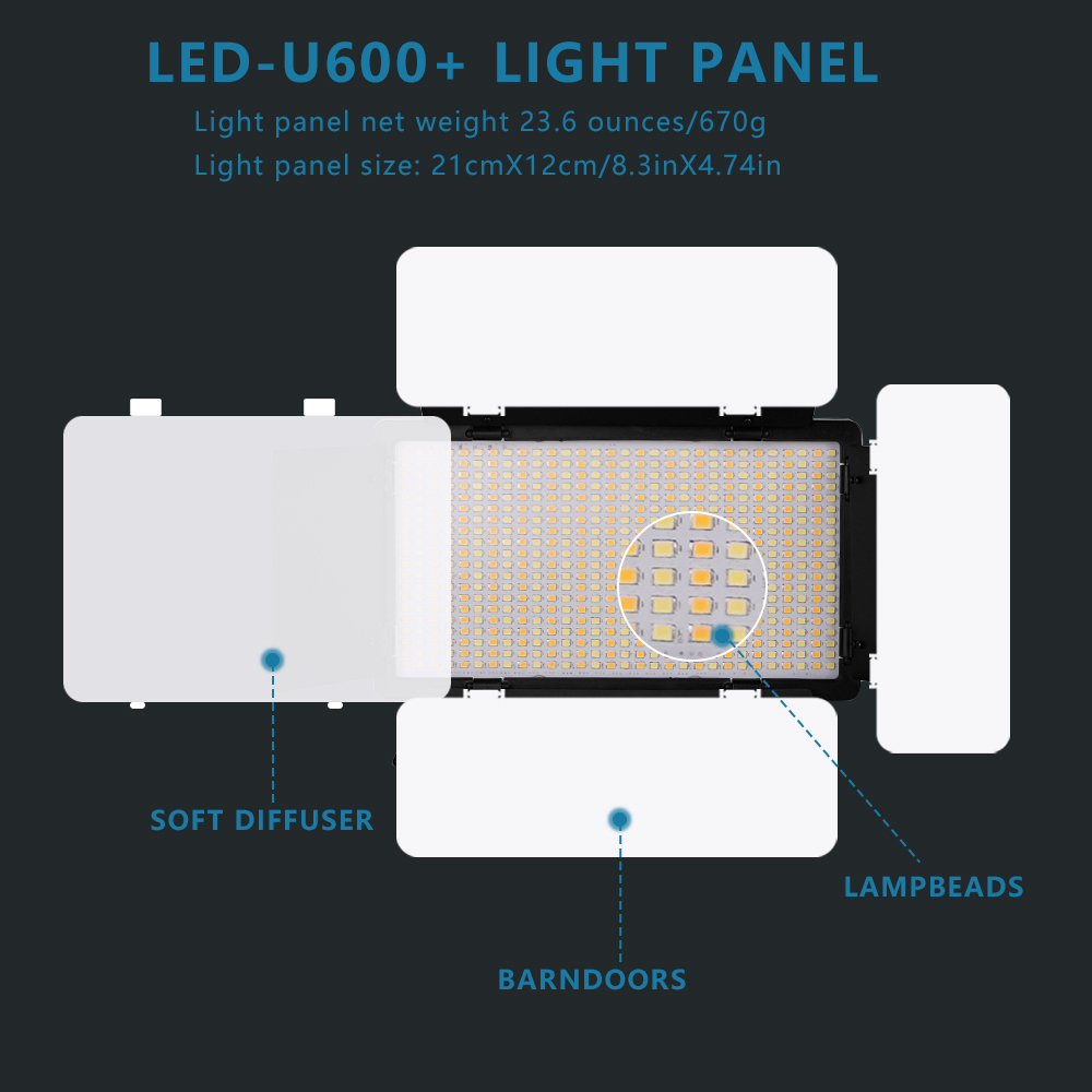 U800 RGB Photo Light LED Photo - مراجعة Zoom Lighting Kit وسعره