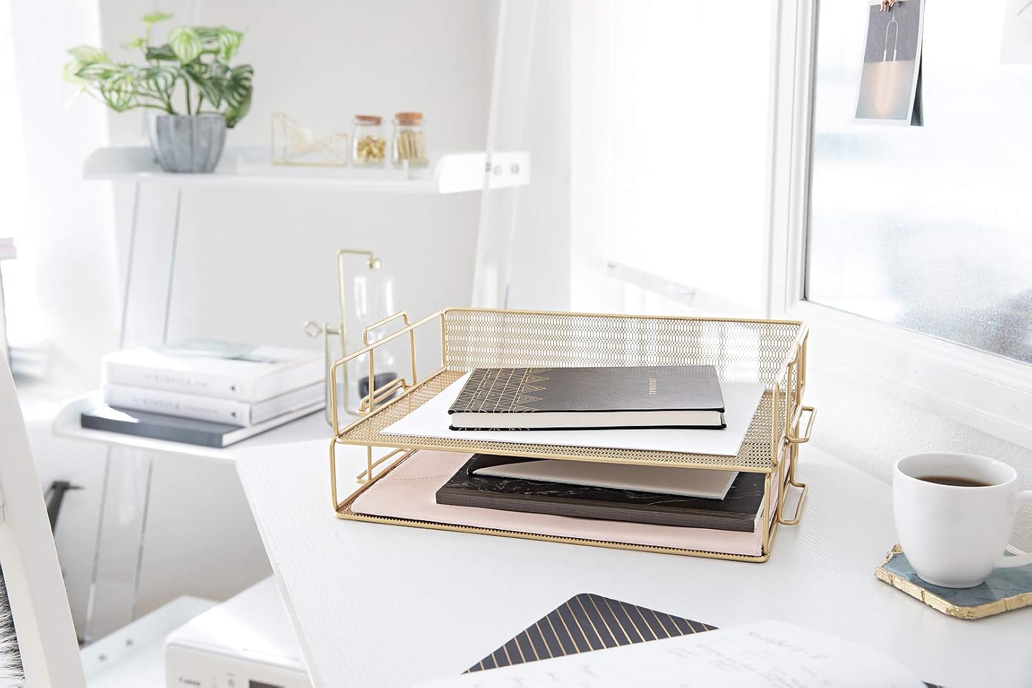 Stackable Desk Organizer with  - مراجعة Letter Tray Desk وسعره