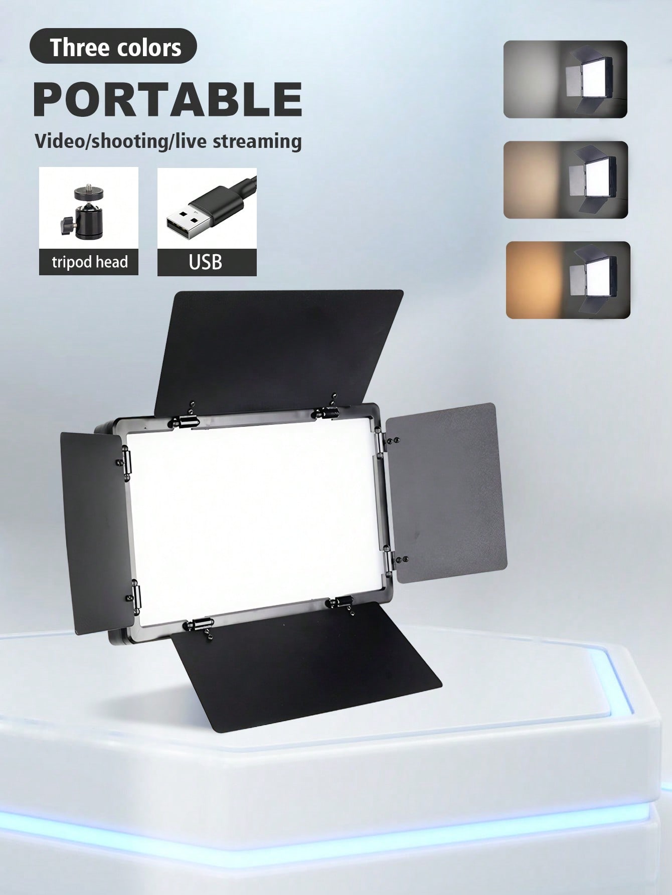 10 Inch Square 3-Color LED Fil - مراجعة Zoom Lighting Kit وسعره