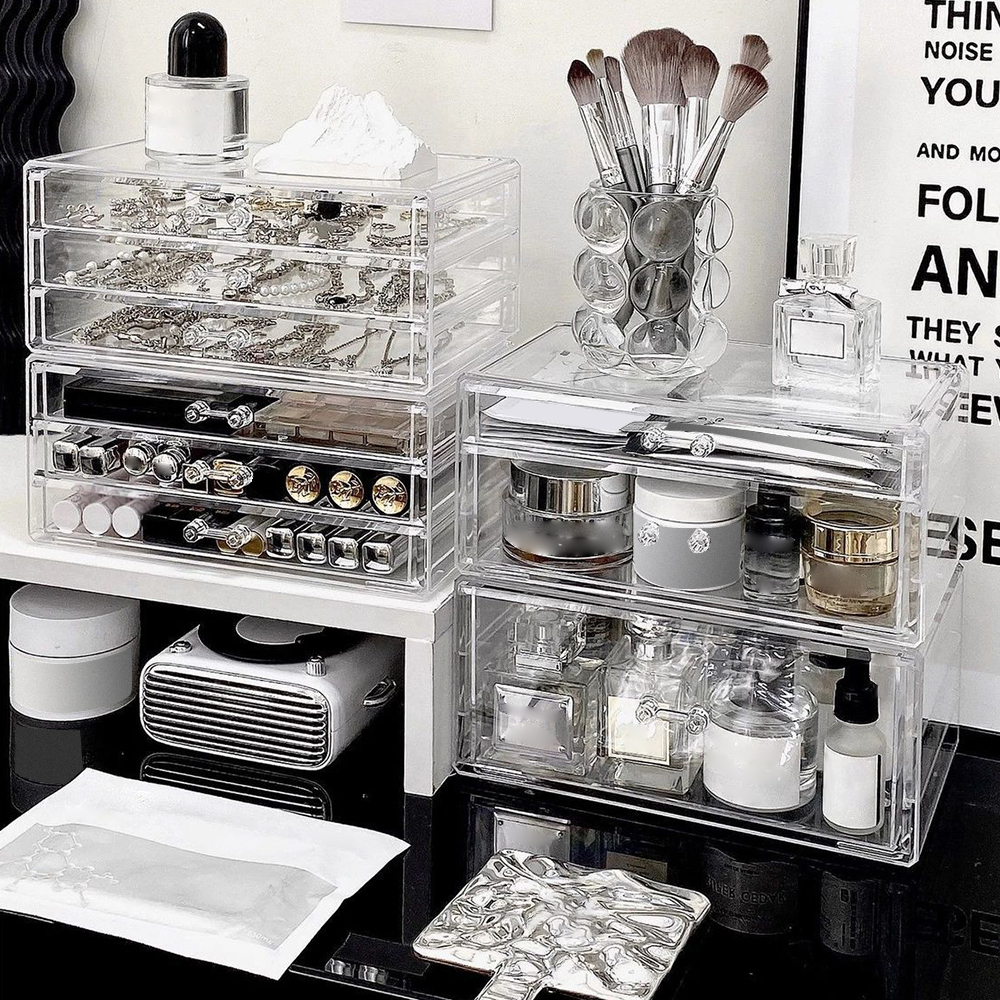 Transparent Makeup Storage Box - مراجعة Home Office Freelancer وسعره