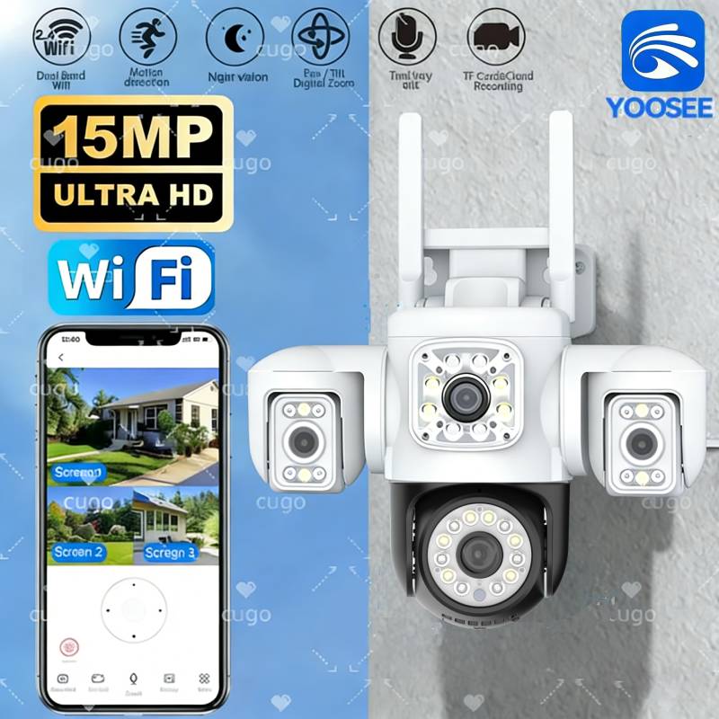15MP PTZ WiFi Camera Four Len  - مراجعة Home Office Email وسعره