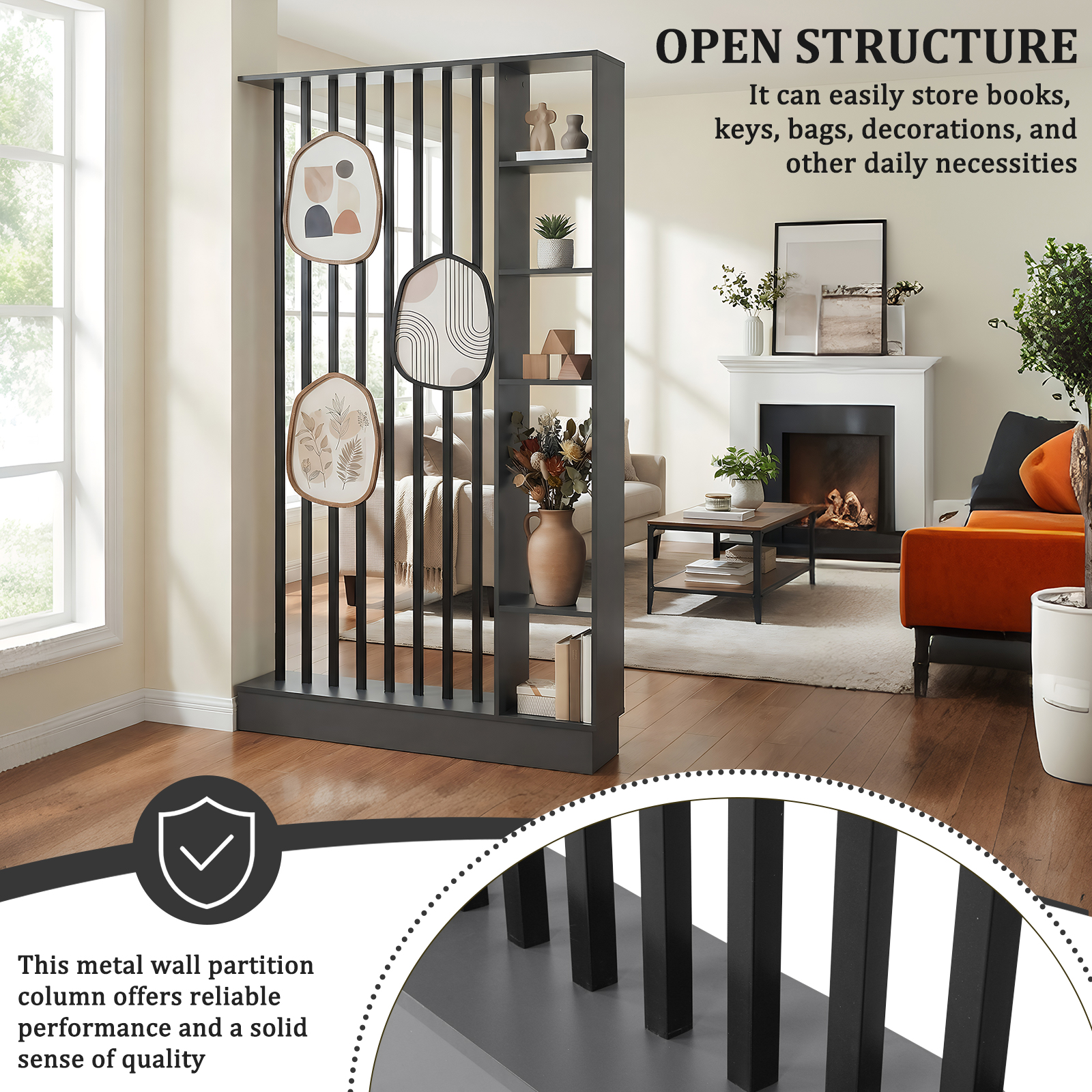 Wooden Slats Separation Entran - مراجعة Home Office Industrial Style وسعره