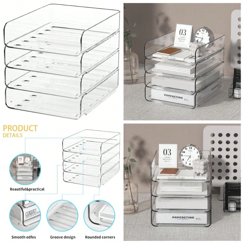 Stackable 4-Tier Clear Acrylic - مراجعة Letter Tray Desk وسعره