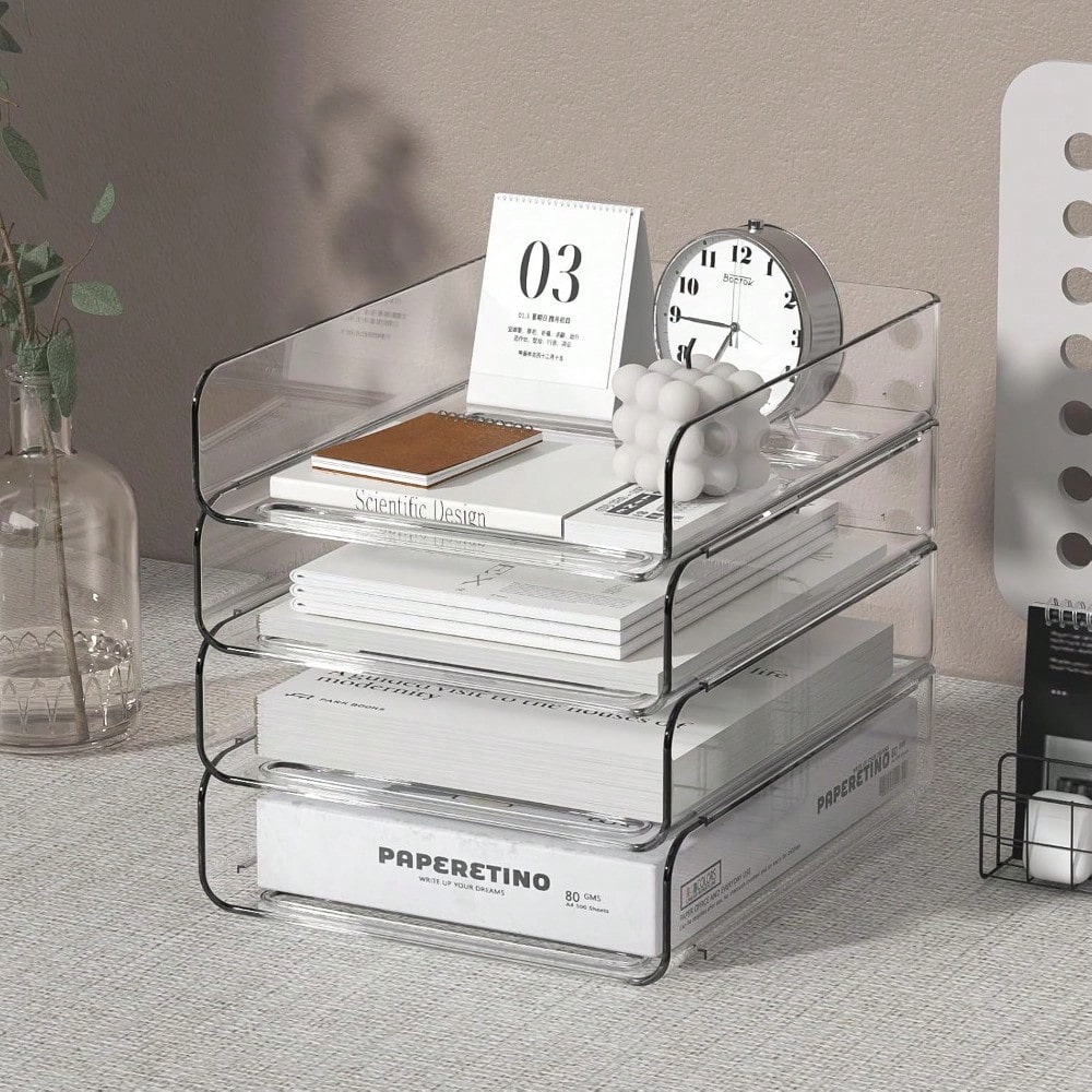 Stackable 4-Tier Clear Acrylic - مراجعة Letter Tray Desk وسعره