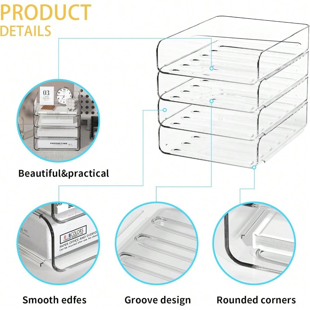 Stackable 4-Tier Clear Acrylic - مراجعة Letter Tray Desk وسعره