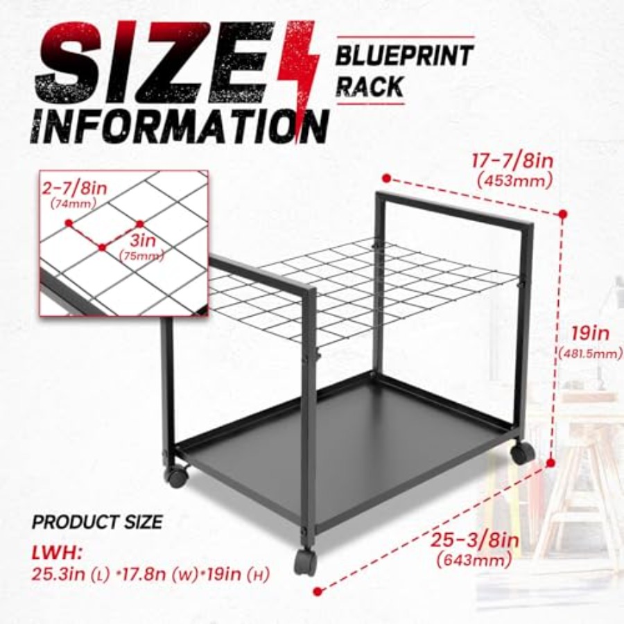 Blueprint Storage Rack 48 Slot - مراجعة Home Office Architecture وسعره