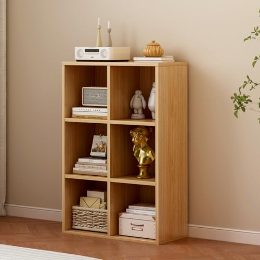 6-Cube Storage Shelf Bookcase  - مراجعة Bookcase Wood Shelf وسعره