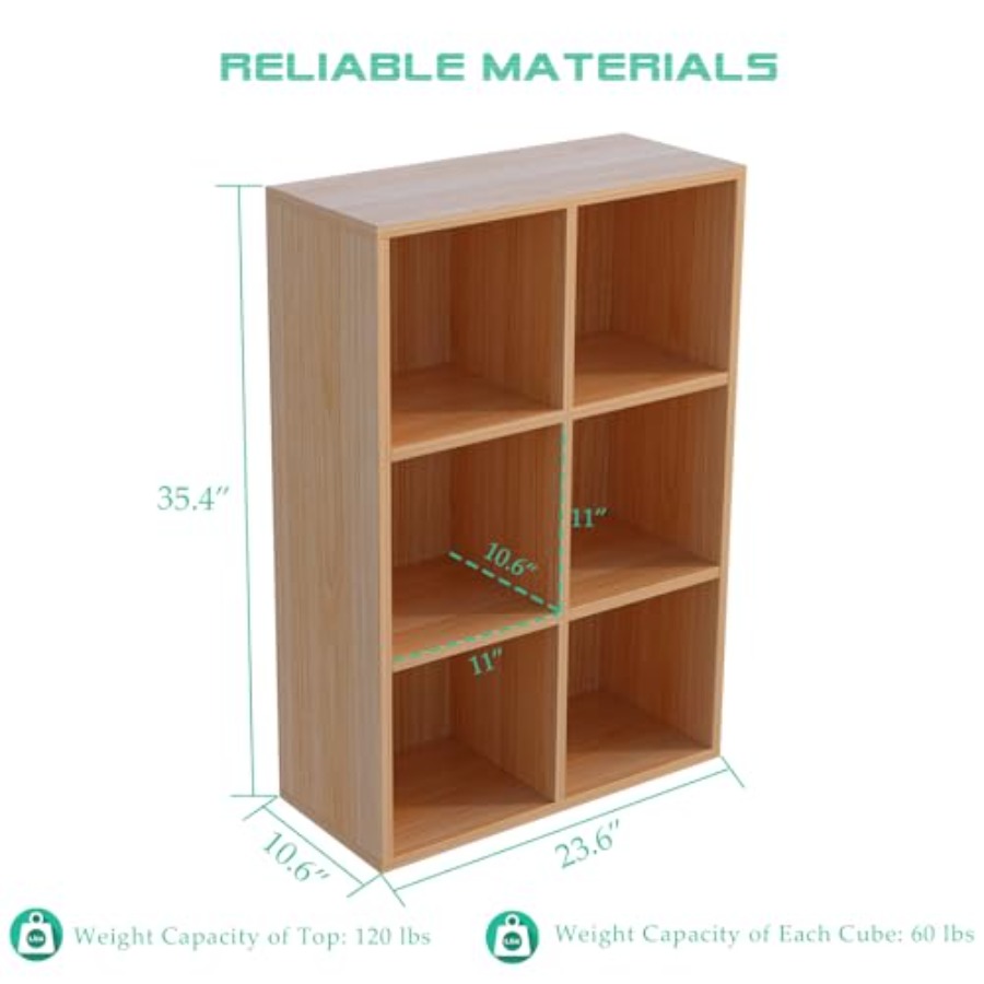 6-Cube Storage Shelf Bookcase  - مراجعة Bookcase Wood Shelf وسعره