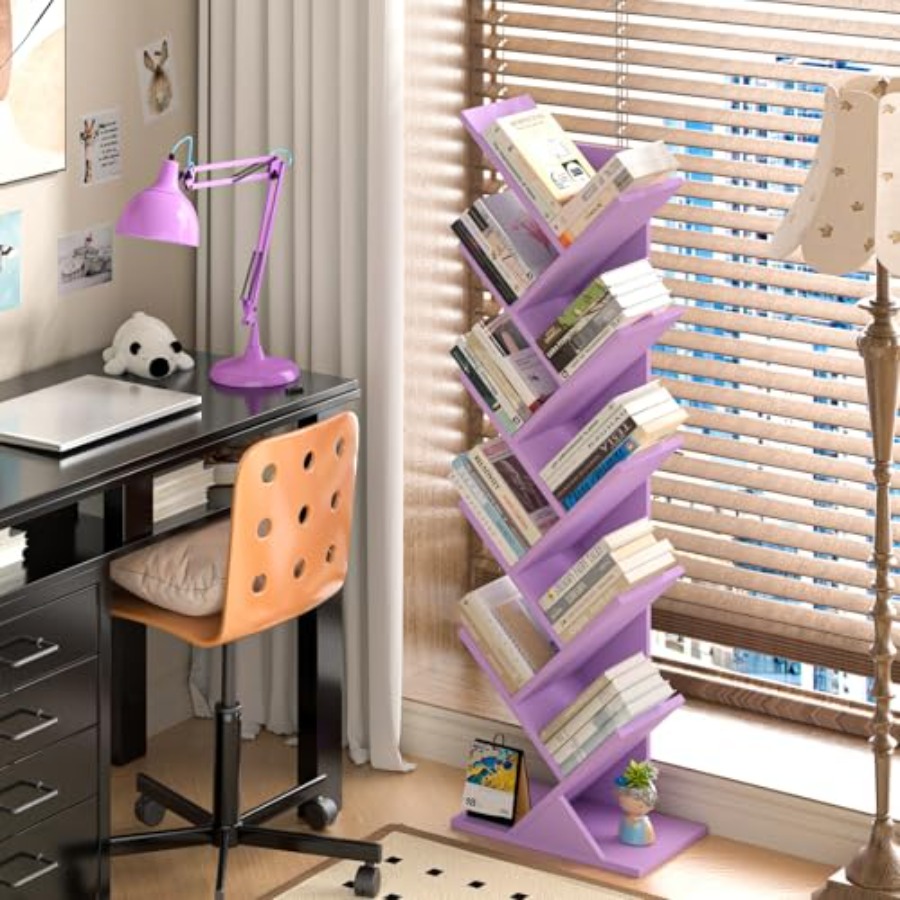 Tree Book Shelf, Floor Standin - مراجعة Bookcase Wood Shelf وسعره