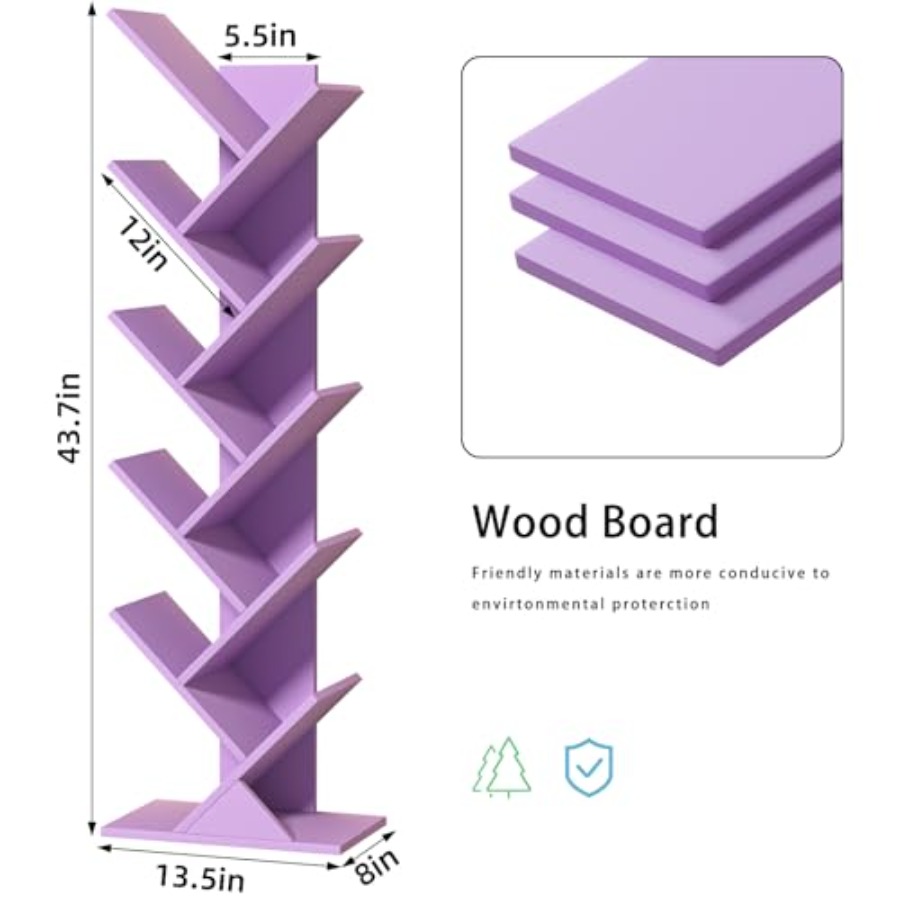 Tree Book Shelf, Floor Standin - مراجعة Bookcase Wood Shelf وسعره