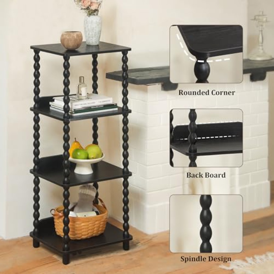 Book Shelf, 4-Tier Bookshelf w - مراجعة Bookcase Wood Shelf وسعره