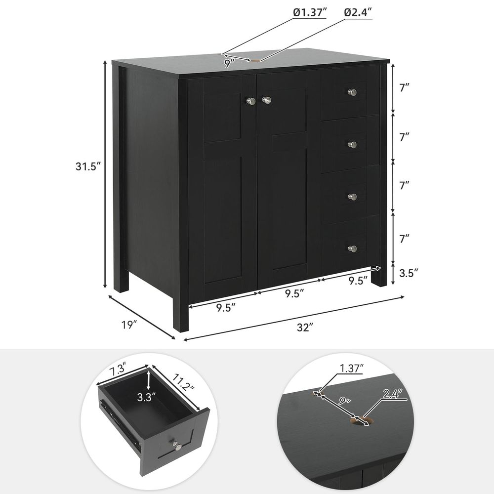 Inch Bathroom Vanity with Sink - مراجعة Drawer Pedestal Cabinet وسعره