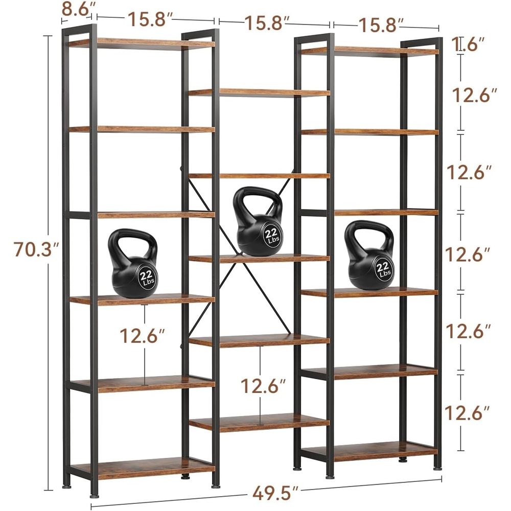 Large 6 Tier Industrial Booksh - مراجعة Home Office Industrial Style وسعره