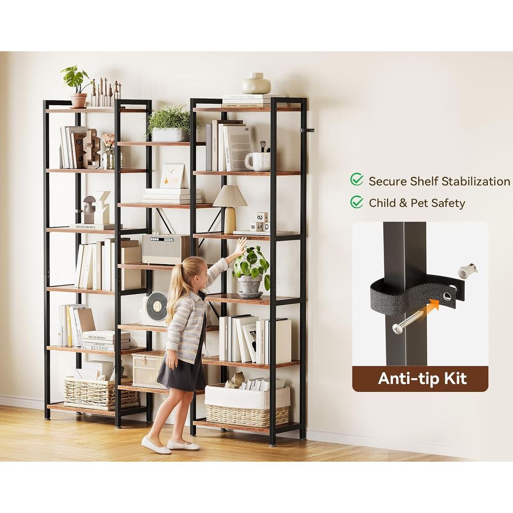 Large 6 Tier Industrial Booksh - مراجعة Home Office Industrial Style وسعره