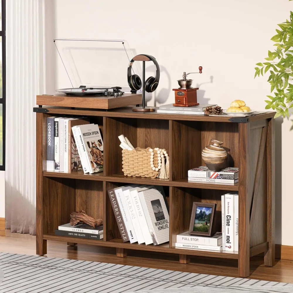 Farmhouse 6 Cube Book Shelf, W - مراجعة Bookcase Wood Shelf وسعره
