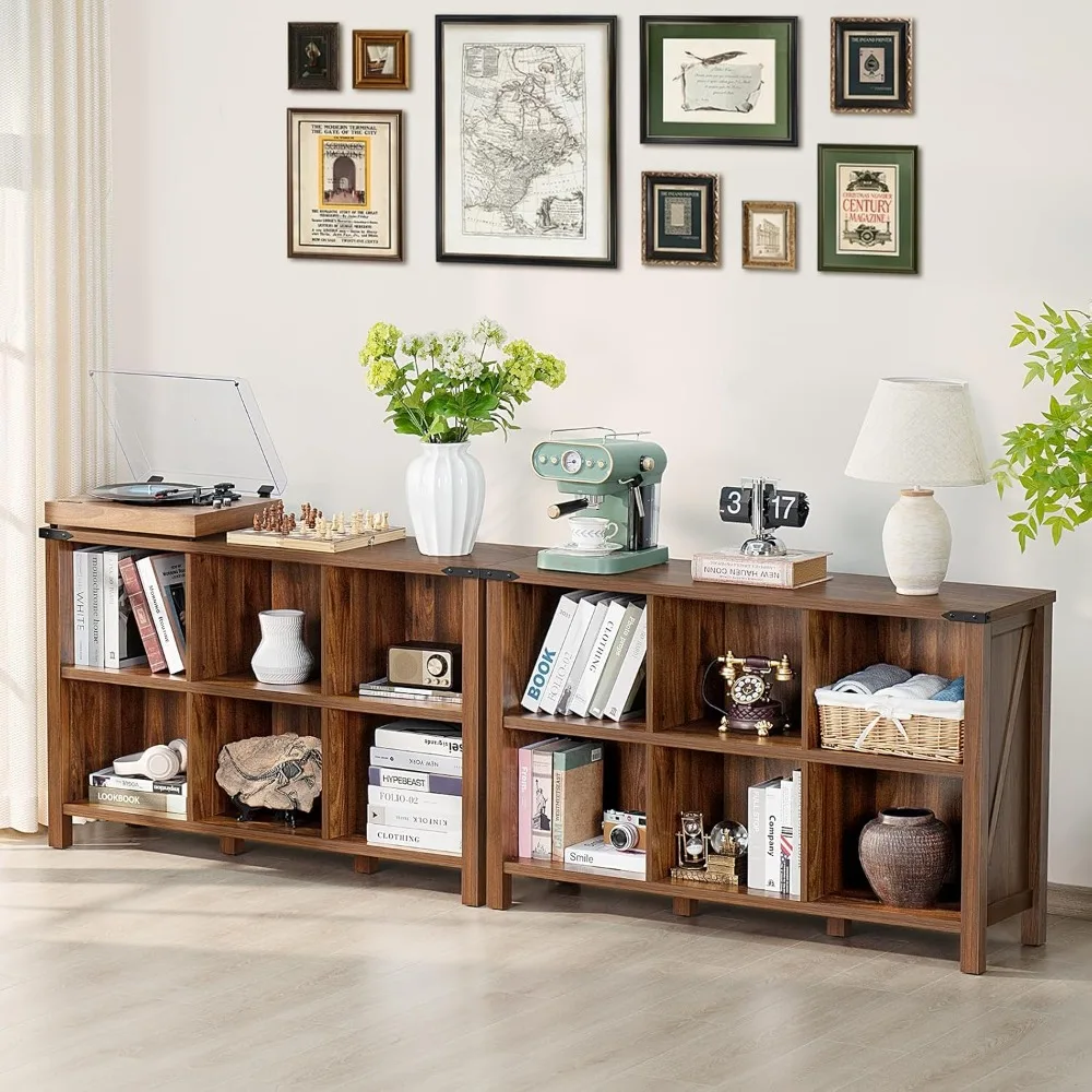 Farmhouse 6 Cube Book Shelf, W - مراجعة Bookcase Wood Shelf وسعره