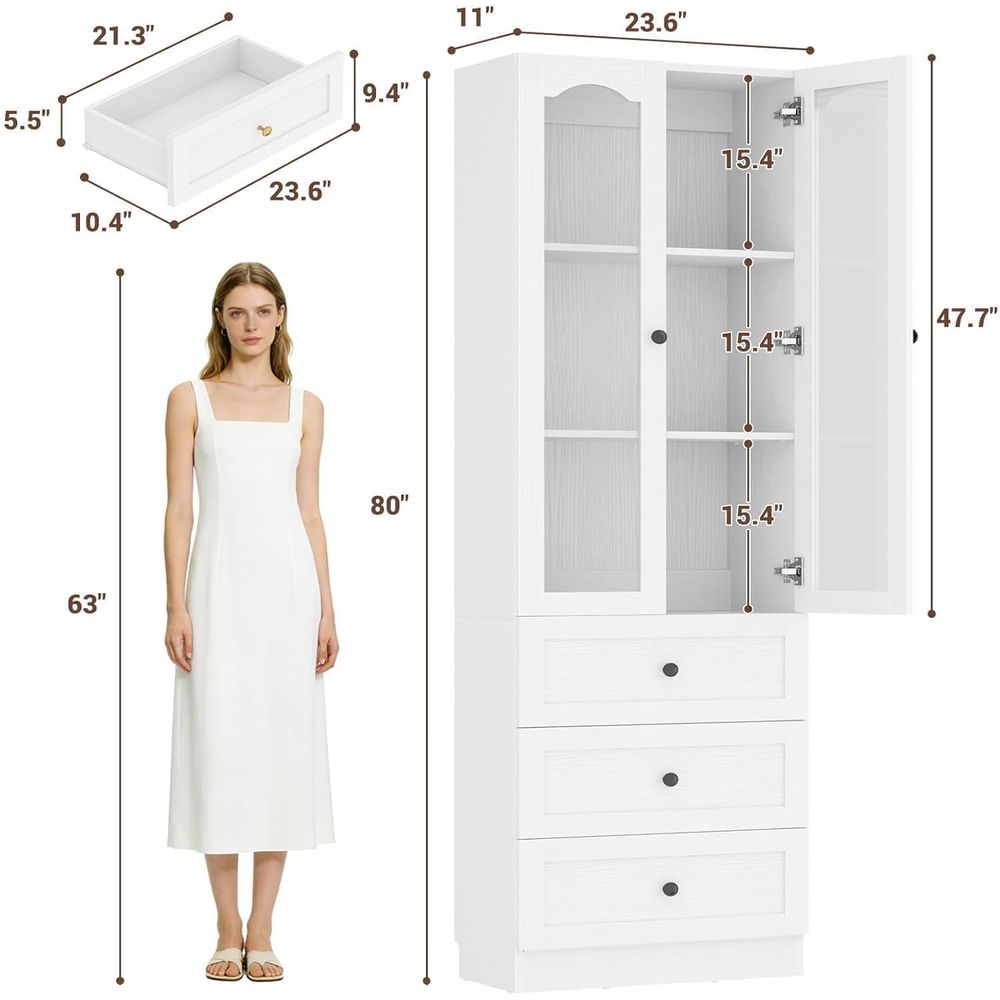 80 High 3-Shelf Bookcase with  - مراجعة Bookcase Wood Shelf وسعره