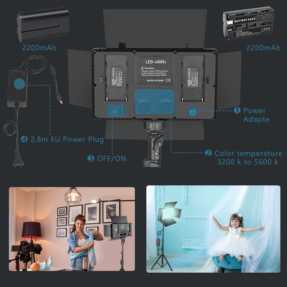 Nagnahz U800+ LED Video Light  - مراجعة Zoom Lighting Kit وسعره