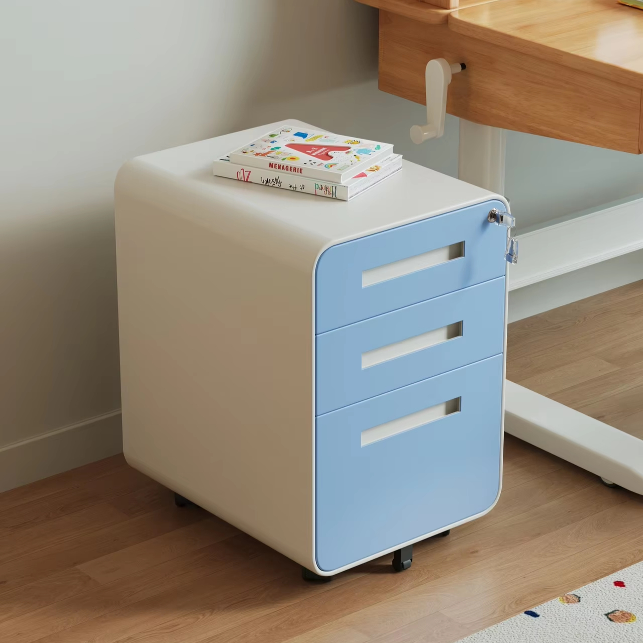 ￥%Modern Simple Kids' 3-Drawer - مراجعة Drawer Pedestal Cabinet وسعره