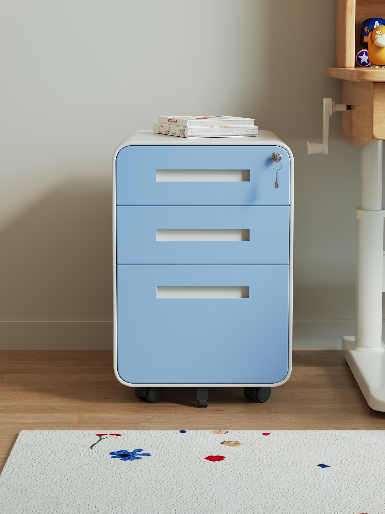 ￥%Modern Simple Kids' 3-Drawer - مراجعة Drawer Pedestal Cabinet وسعره
