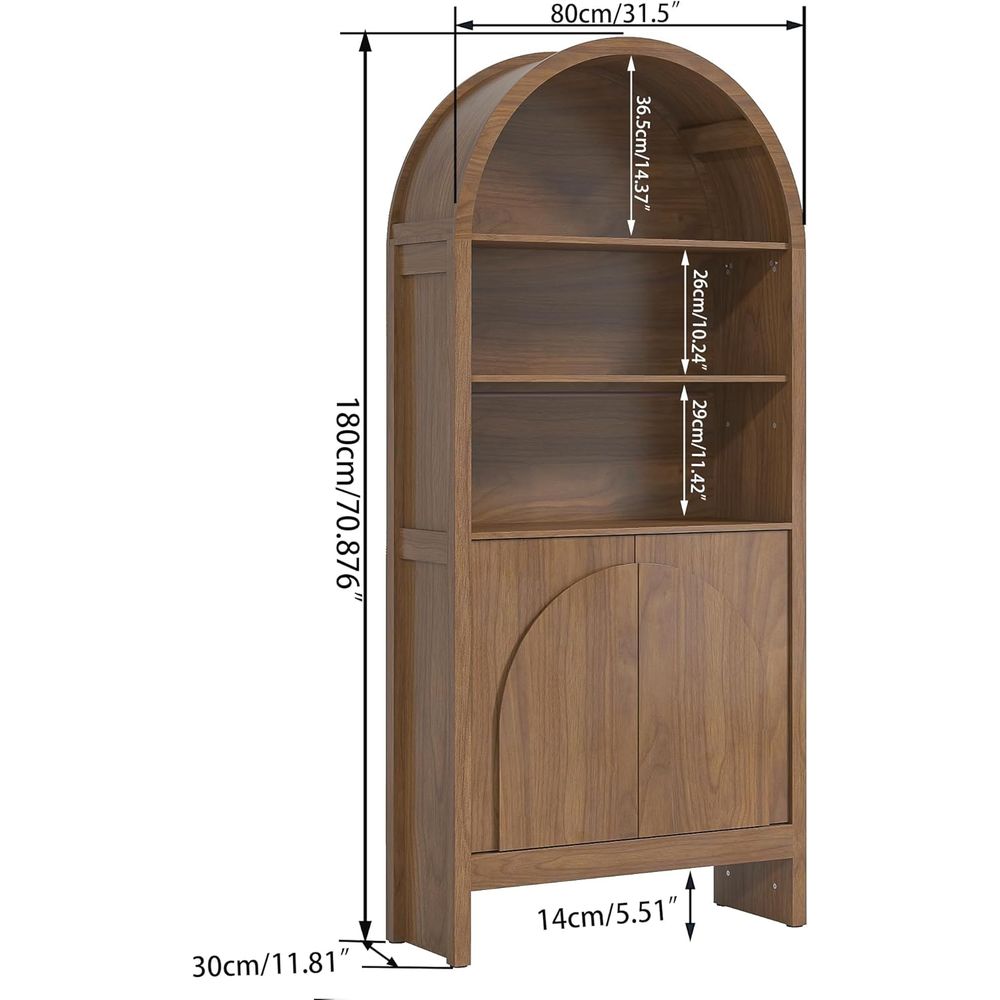 71 Arched 5-Tier Display Cabin - مراجعة Bookcase Wood Shelf وسعره
