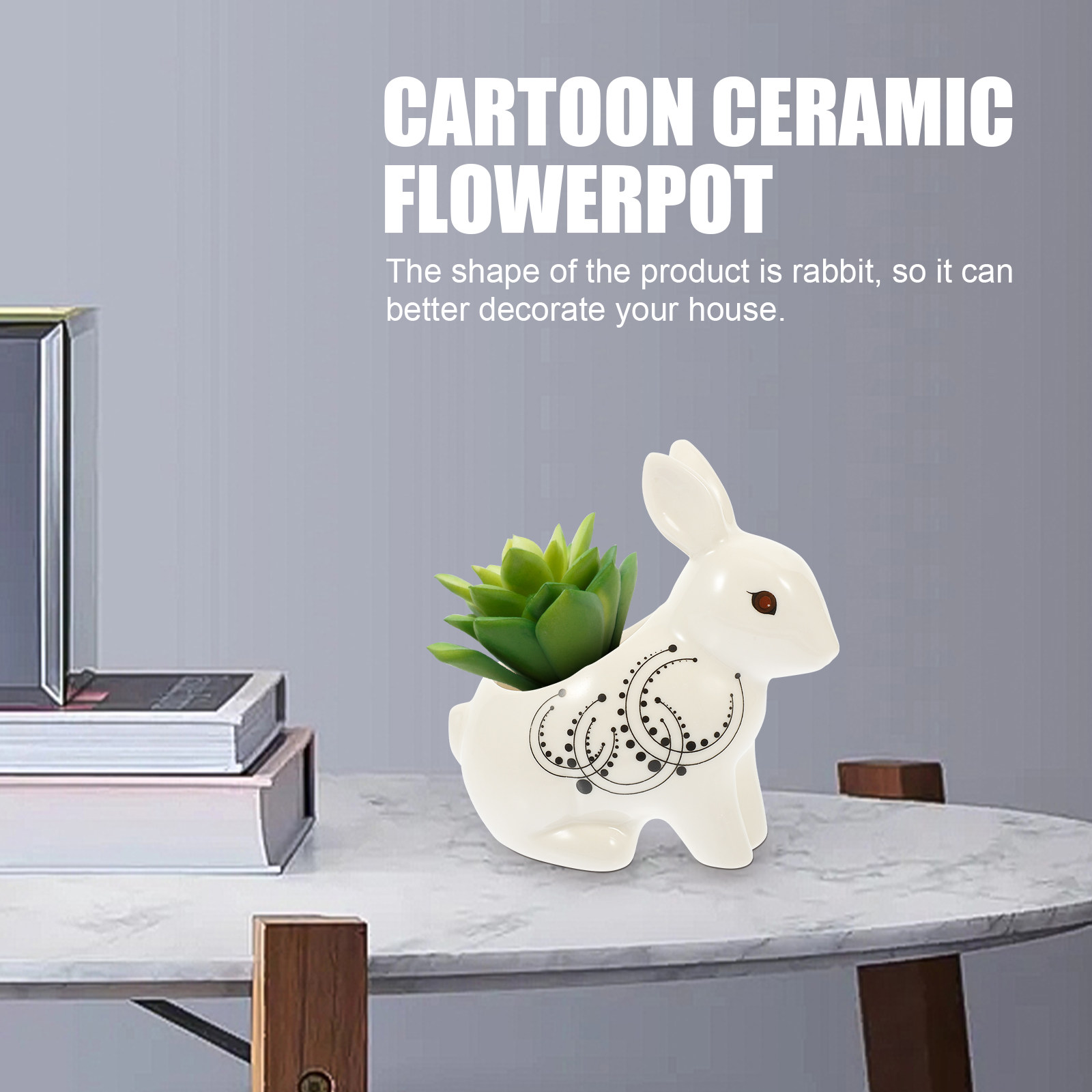 Rabbit Shaped Ceramic Flower P - مراجعة Home Office Design Ideas وسعره