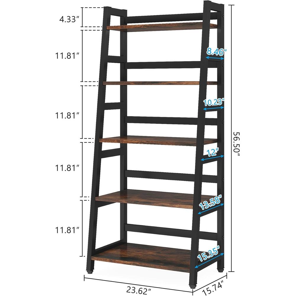 5-Tier Industrial Style Booksh - مراجعة Home Office Industrial Style وسعره